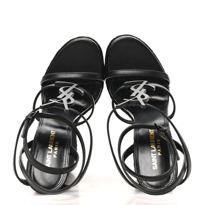 Saint Laurent Calfskin Cassandra Espadrille 105mm Wedges 36 Black 2 of 9
