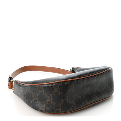 Celine Triomphe Canvas Calfskin Ava Shoulder Bag Tan 4 of 9