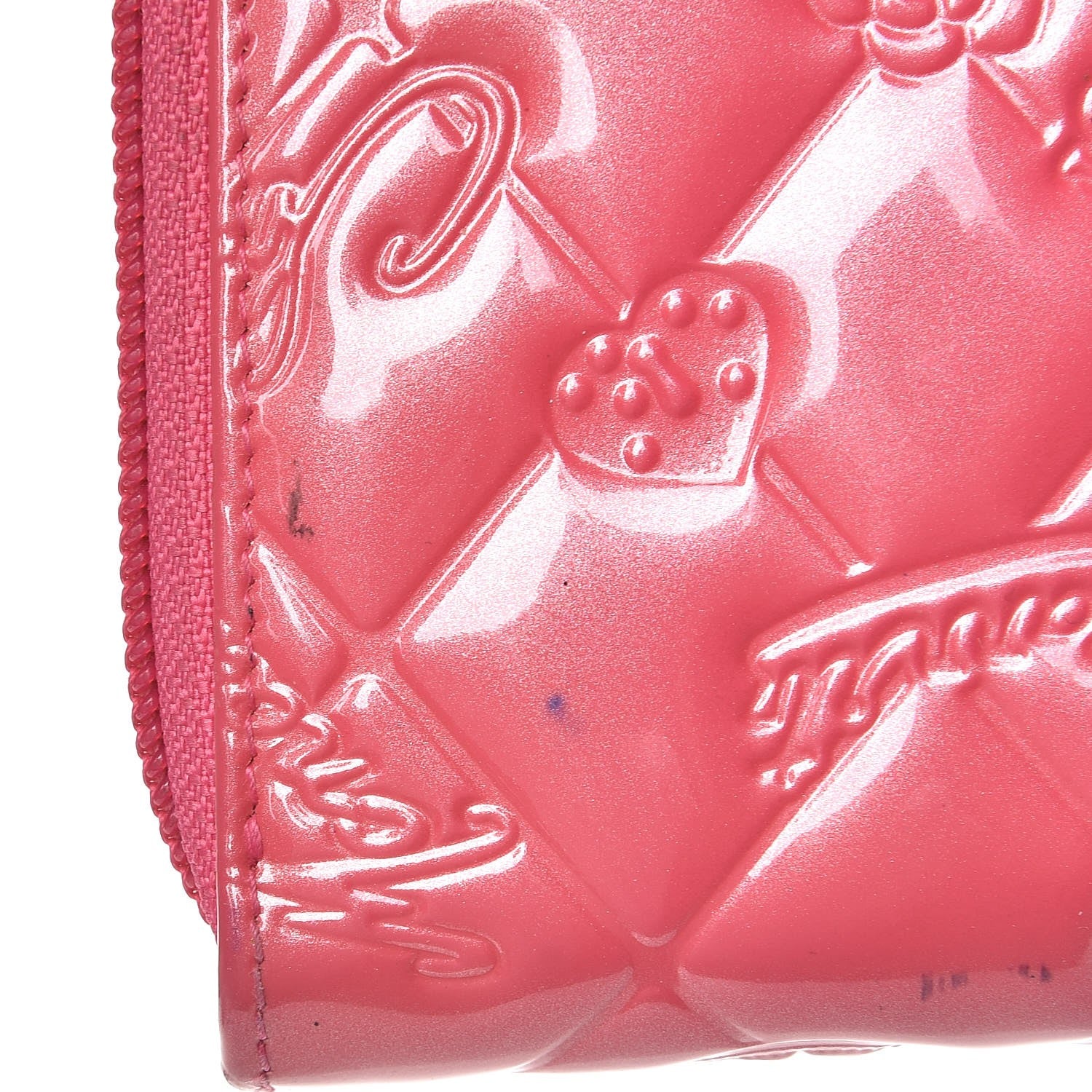 Chanel Patent Calfskin Lucky Symbols Zip Around Wallet Fuchsia 9 of 20