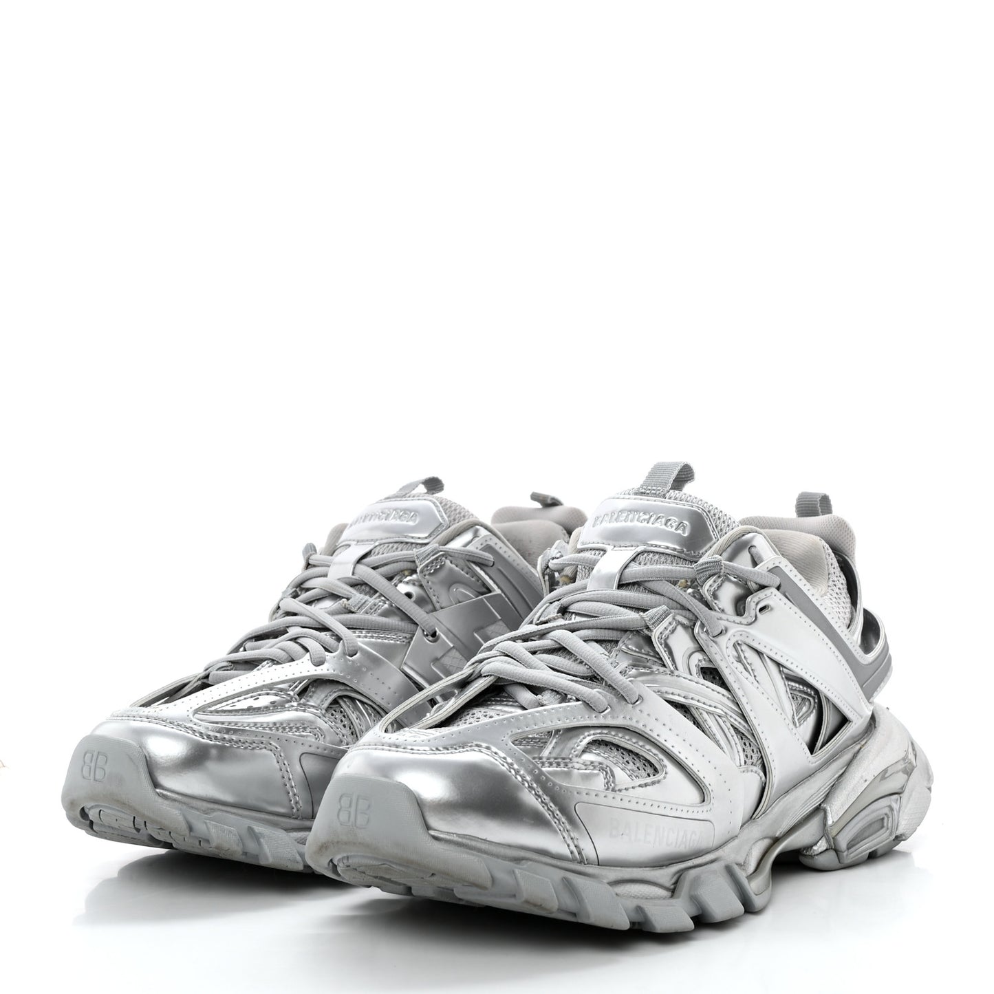 Mesh Nylon Mens Track Sneakers 40 Silver
