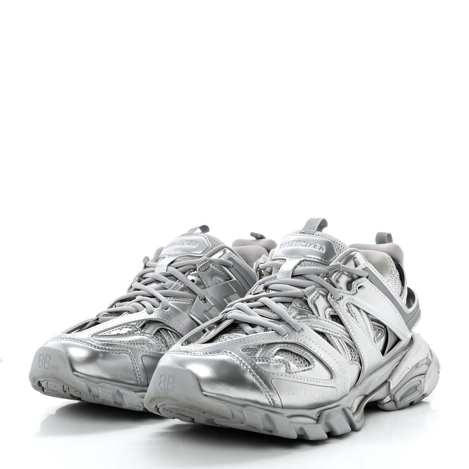 Balenciaga Mesh Nylon Mens Track Sneakers 40 Silver 3 of 13
