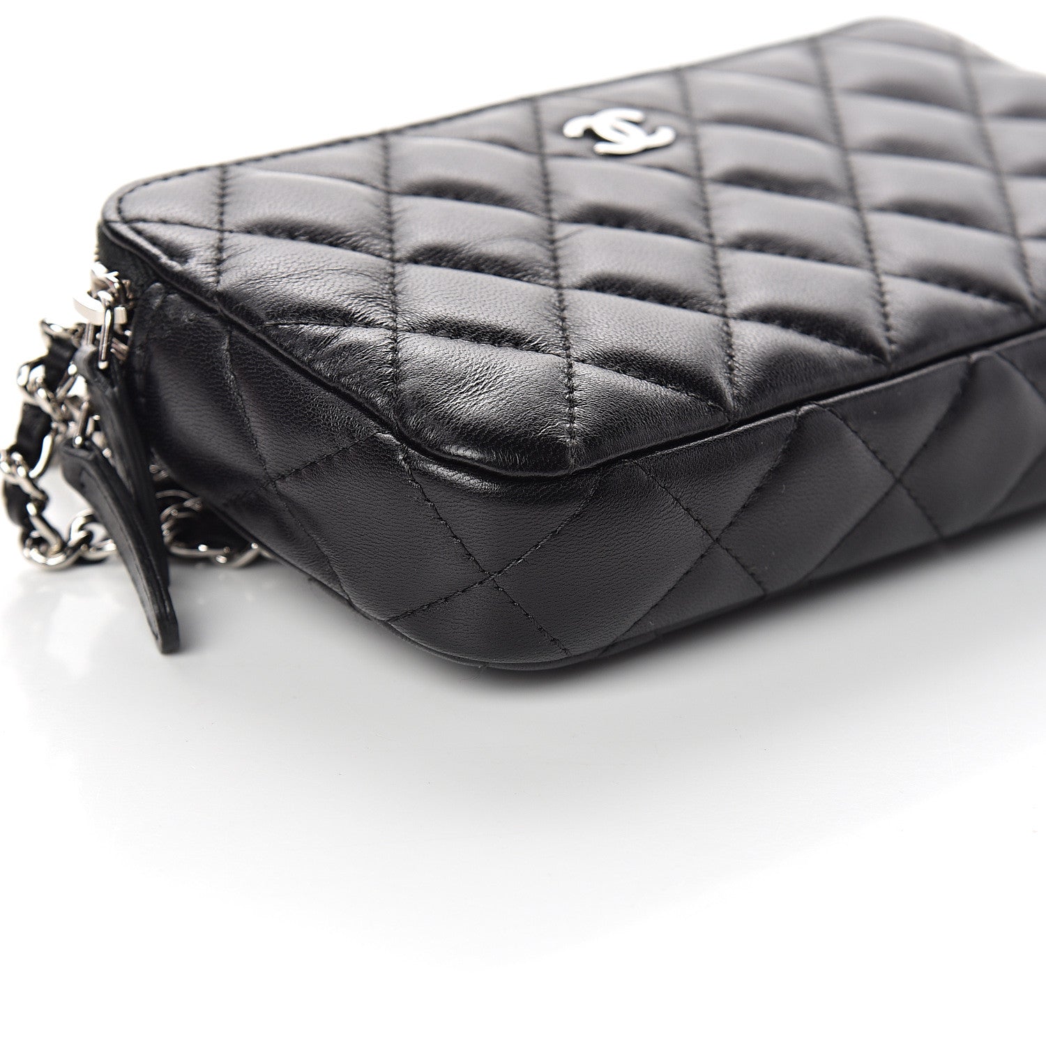 Chanel Lambskin Quilted Small Clutch With Chain Black 10 of 11