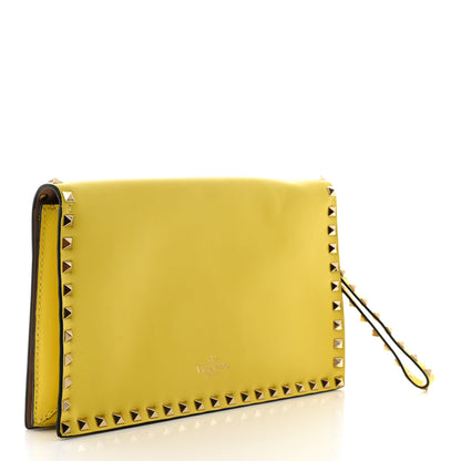 Valentino Garavani Nappa Rockstud Wristlet Clutch Naples Yellow 3 of 9