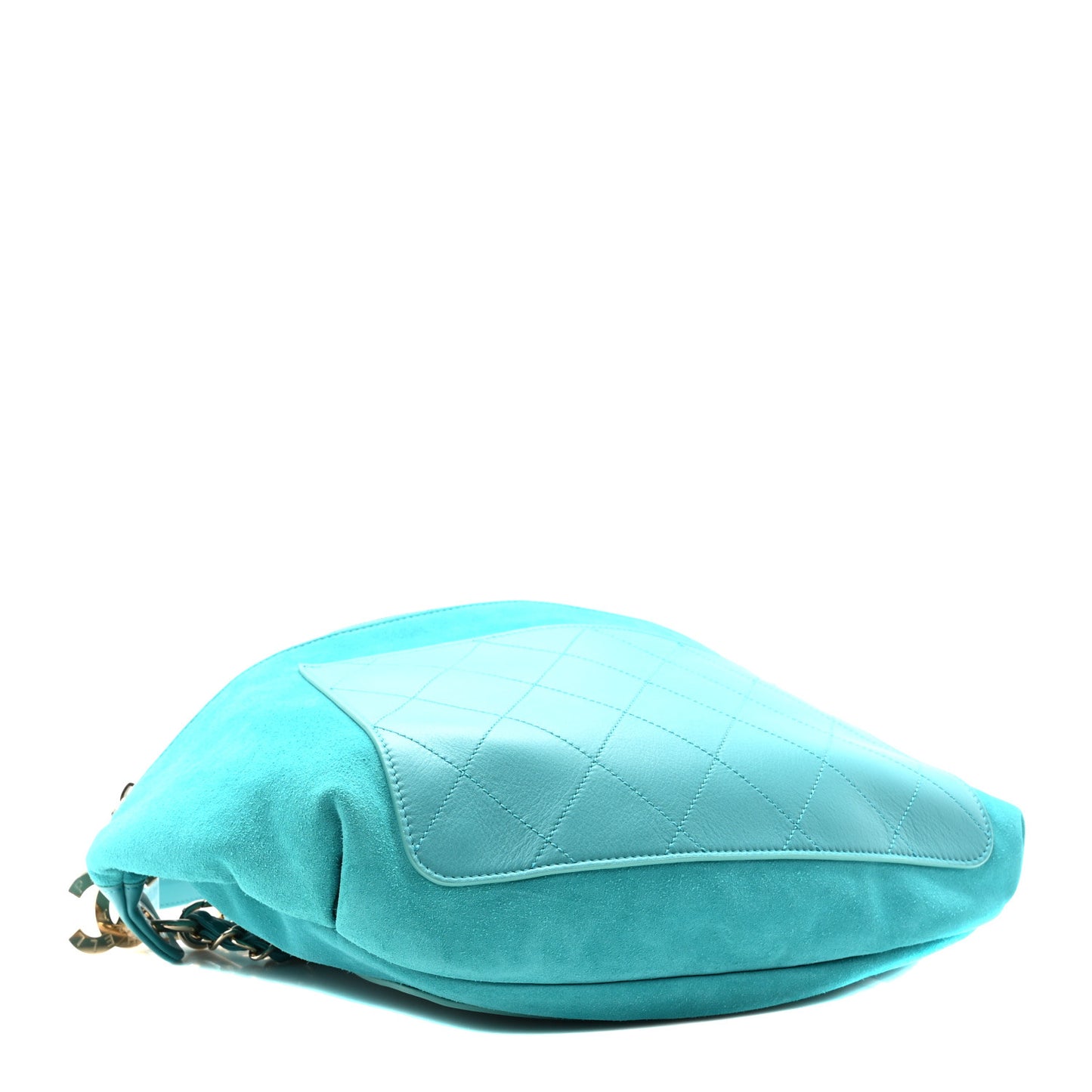 X PHARRELL WILLIAMS Suede Lambskin Oversized Waist Belt Bag Turquoise