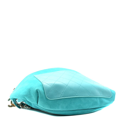 Chanel X PHARRELL WILLIAMS Suede Lambskin Oversized Waist Belt Bag Turquoise 4 of 10