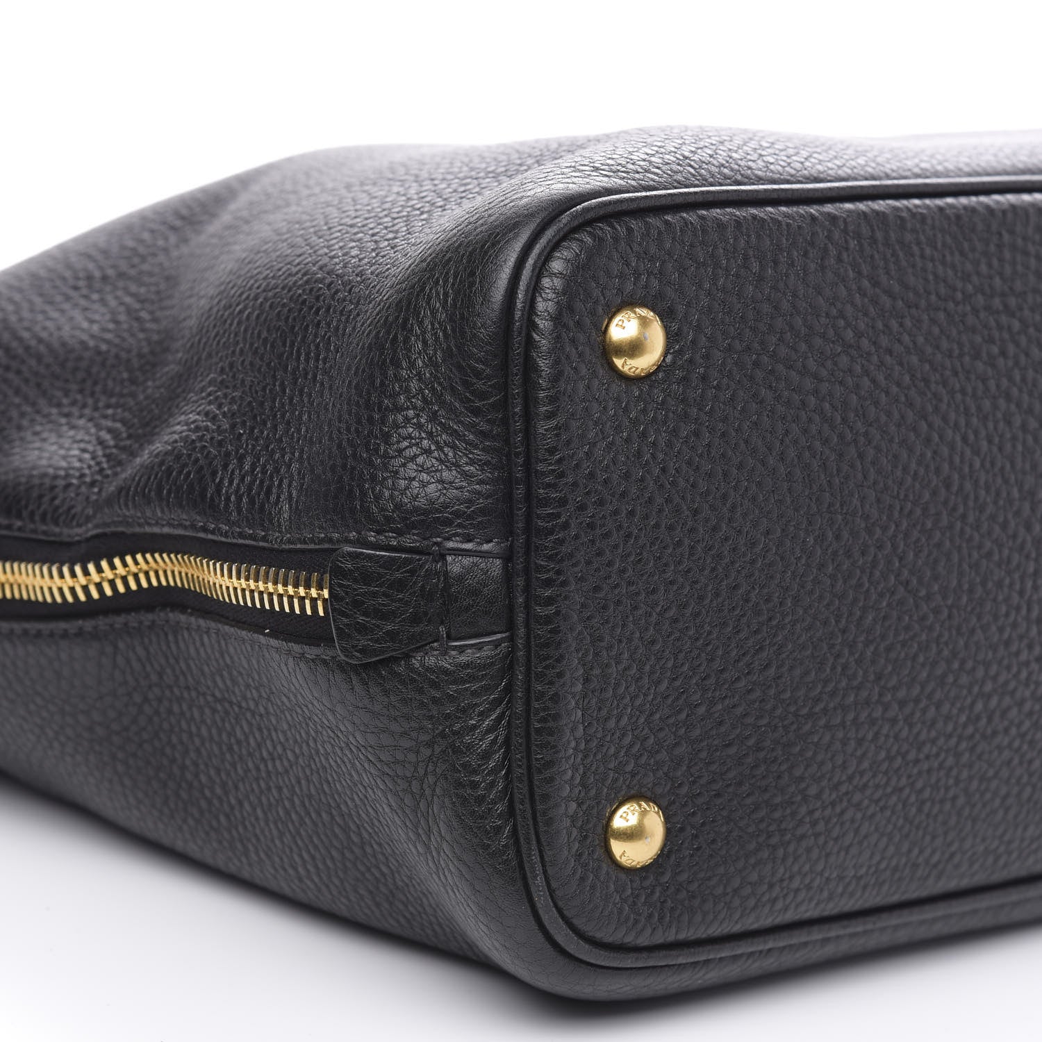 Prada Vitello Daino Side Zip Tote Black 8 of 11