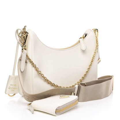 Prada Saffiano Re-Edition 2005 Shoulder Bag White 3 of 11