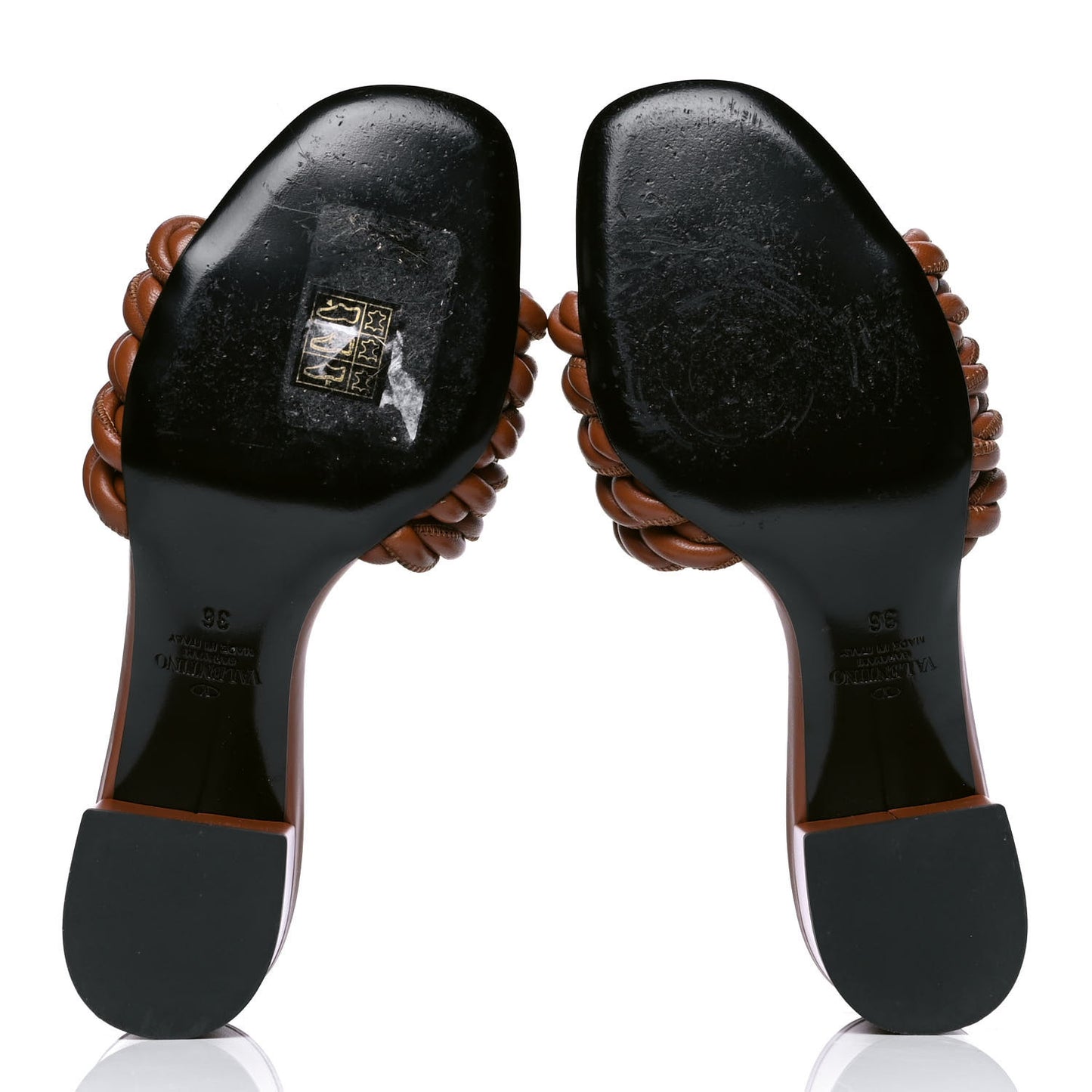 Nappa Rope 60mm Slide Sandals 36 Saddle Brown