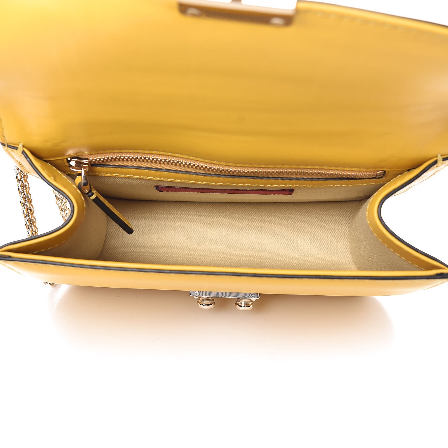 Valentino Garavani Vitello Small Glam Lock Rockstud Flap Naples Yellow 5 of 7