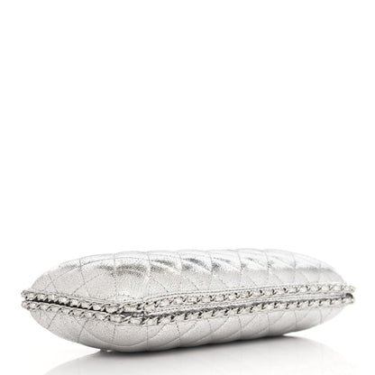 Chanel Metallic Lambskin Small Chain Around Clutch Silver 4 of 12