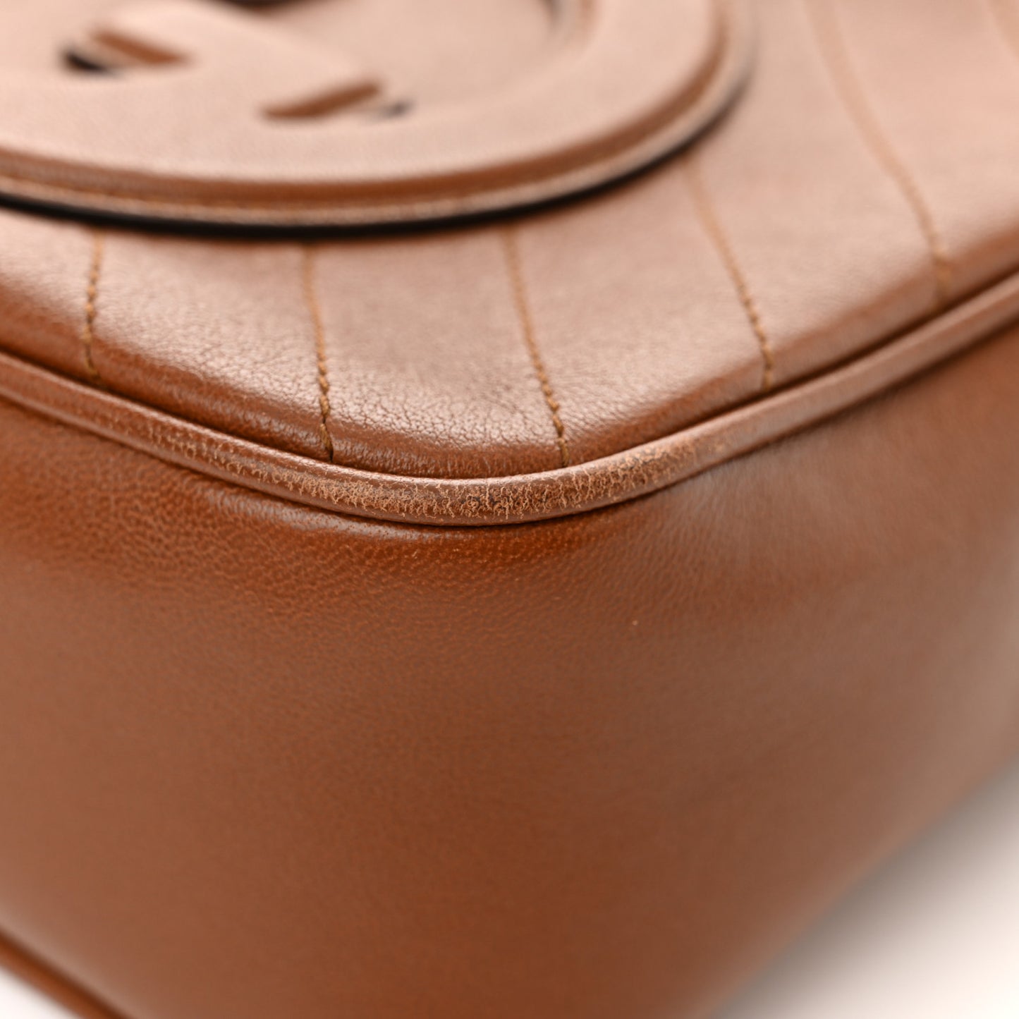 Sakai Be Green Calfskin Diagonal Stitched Small Blondie Shoulder Bag Cuir