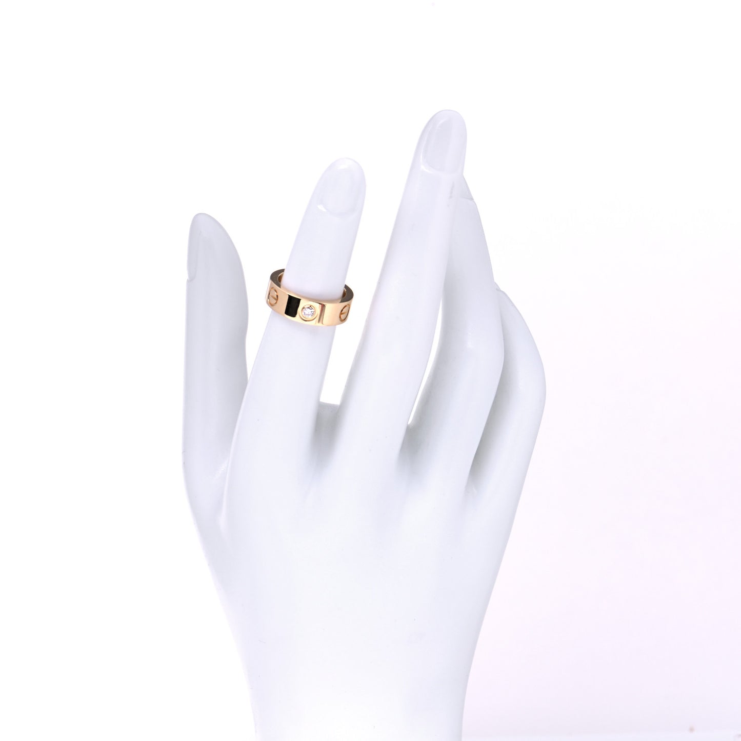 18K Yellow Gold 3 Diamond 5.5mm LOVE Ring 47 4