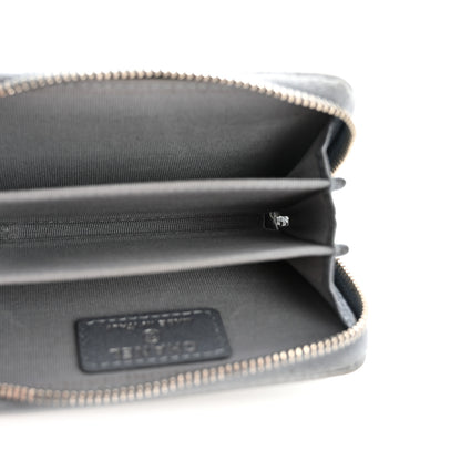 Chanel Metallic Lambskin Quilted Zip Around Coin Purse Wallet Silver 5 of 11