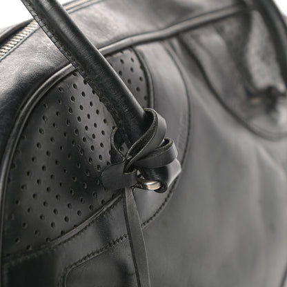 Prada Vitello Drive Perforated Bowling Bag Black 17 of 17