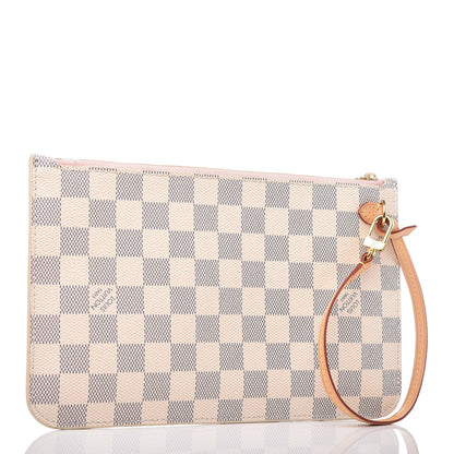 Louis Vuitton Damier Azur Neverfull MM GM Pochette Rose Ballerine 3 of 9