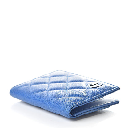 Chanel Caviar Quilted Card Holder Wallet Blue 4 of 8