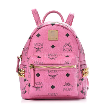 MCM Visetos Side Stud X-Mini Stark Bebe Boo Backpack Pink 1 of 9