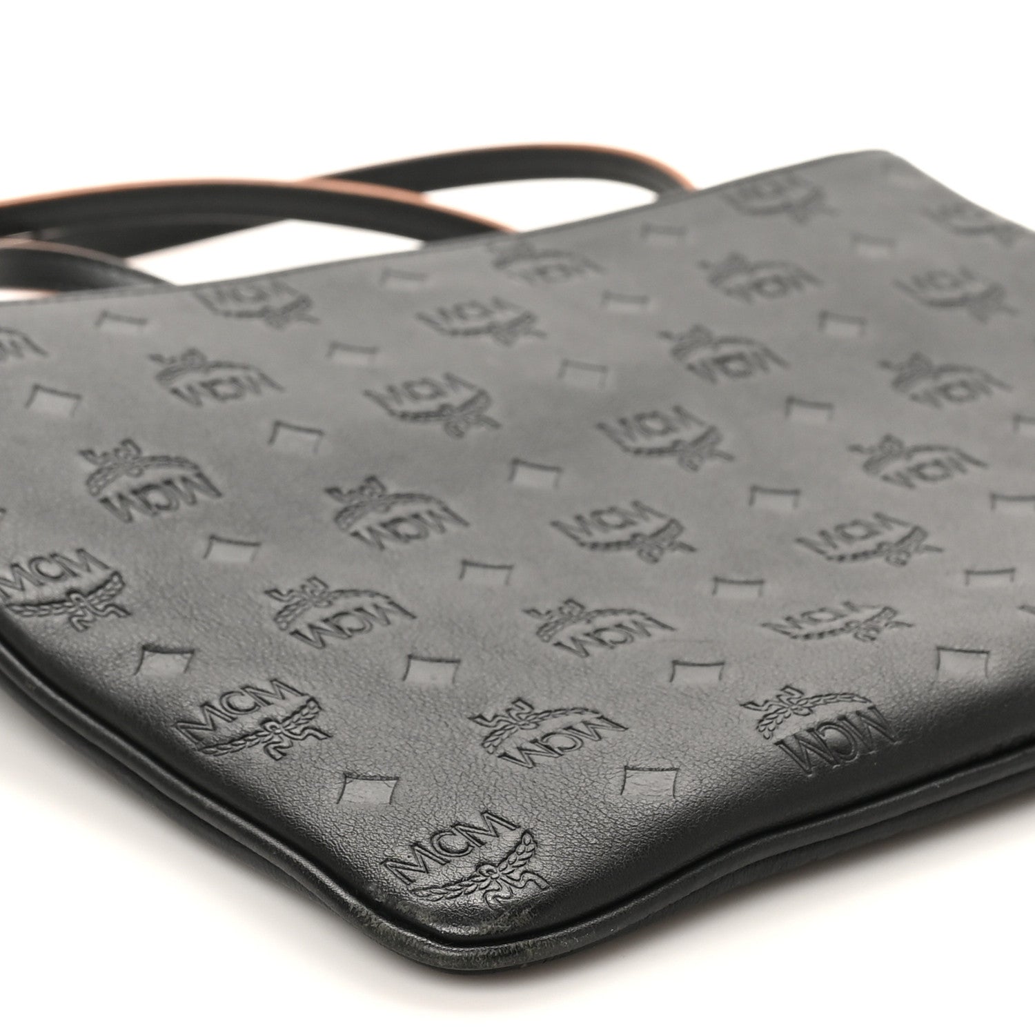 MCM Calfskin Ottomar Monogram Medium Crossbody Pouch Black 8 of 10