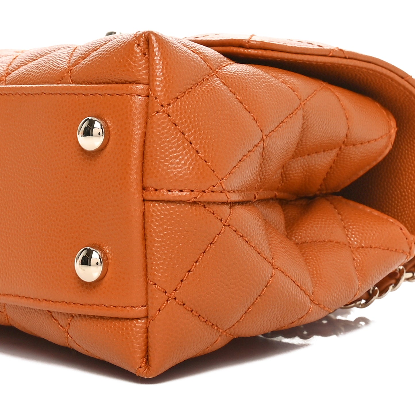 Caviar Quilted Mini Coco Handle Flap Light Brown