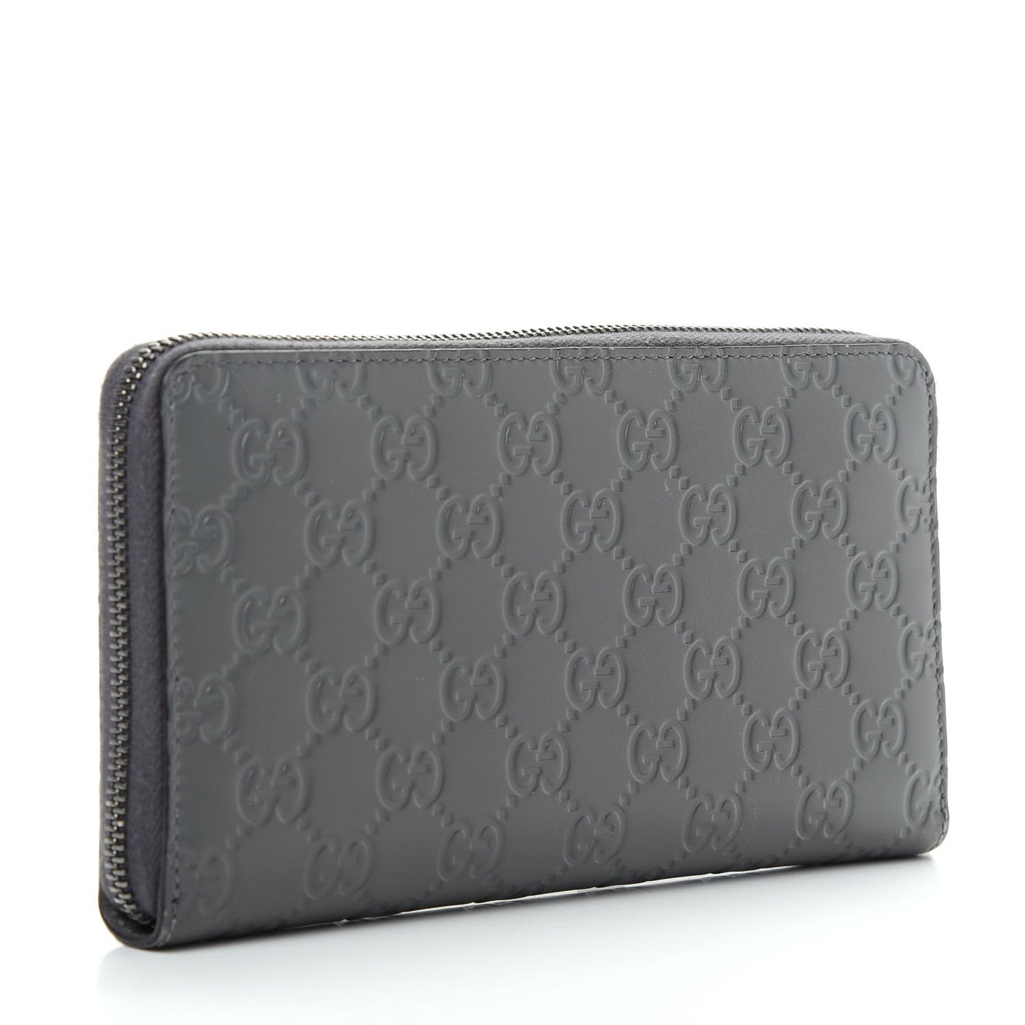 Guccissima Signature Zip Around Organizer Wallet Grey