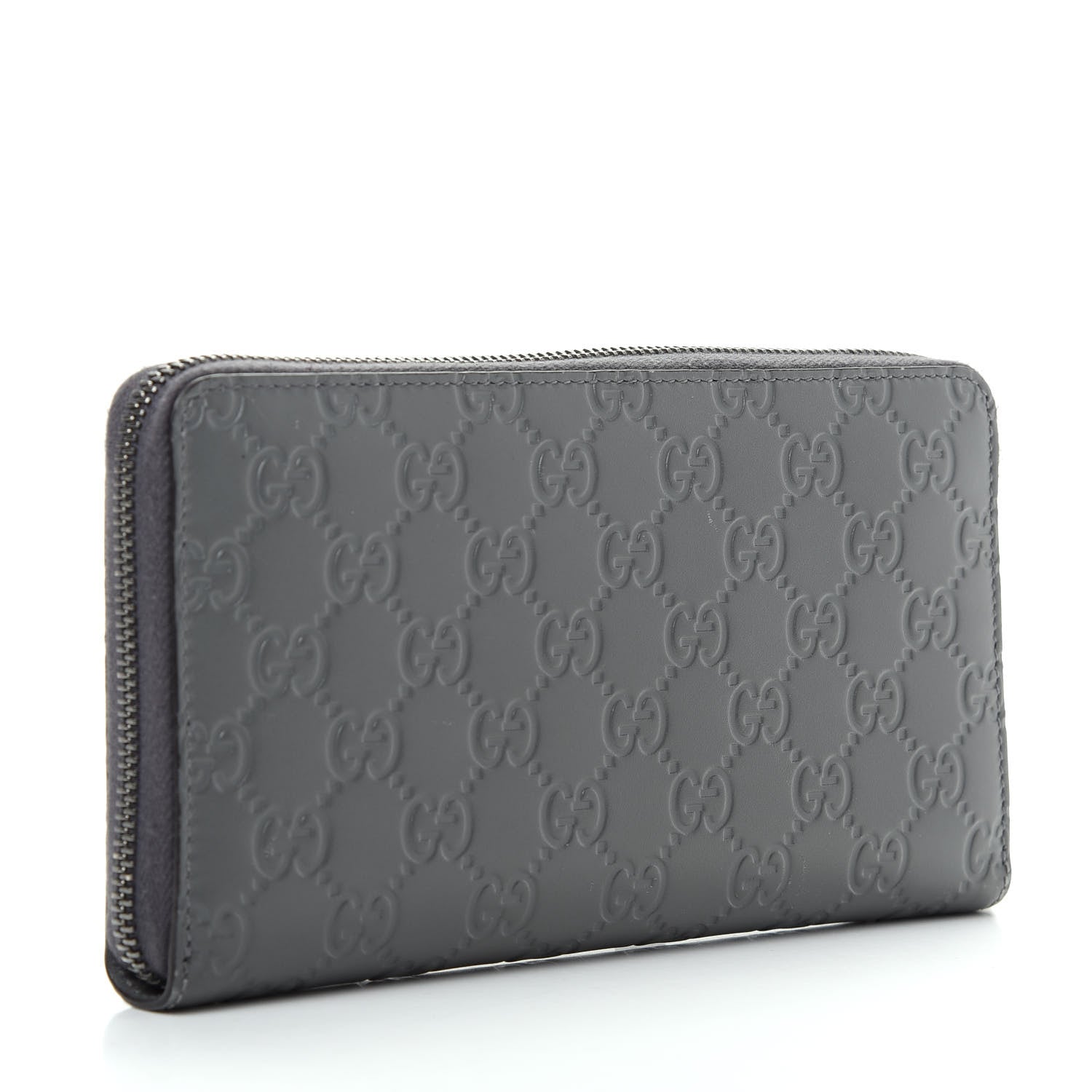 Gucci Guccissima Signature Zip Around Organizer Wallet Grey 3 of 8