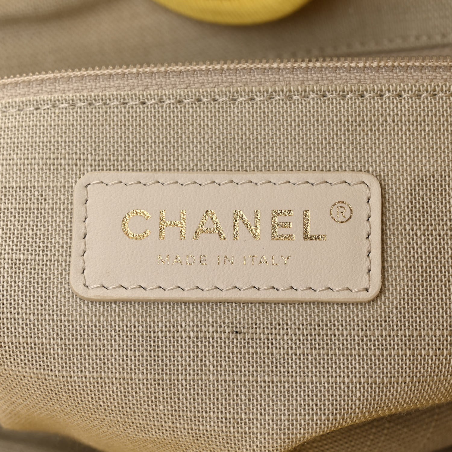 Chanel Mixed Fibers Small Deauville Tote Yellow 6 of 12