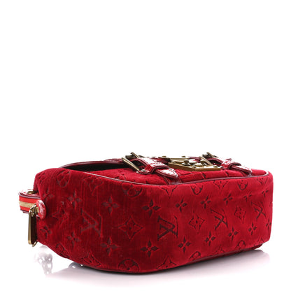 Louis Vuitton Monogram Velours Alligator Gracie MM Rouge 4 of 10