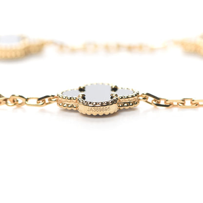 Van Cleef & Arpels 18K Yellow Gold Black Onyx 10 Motifs Vintage Alhambra Necklace 5 of 6