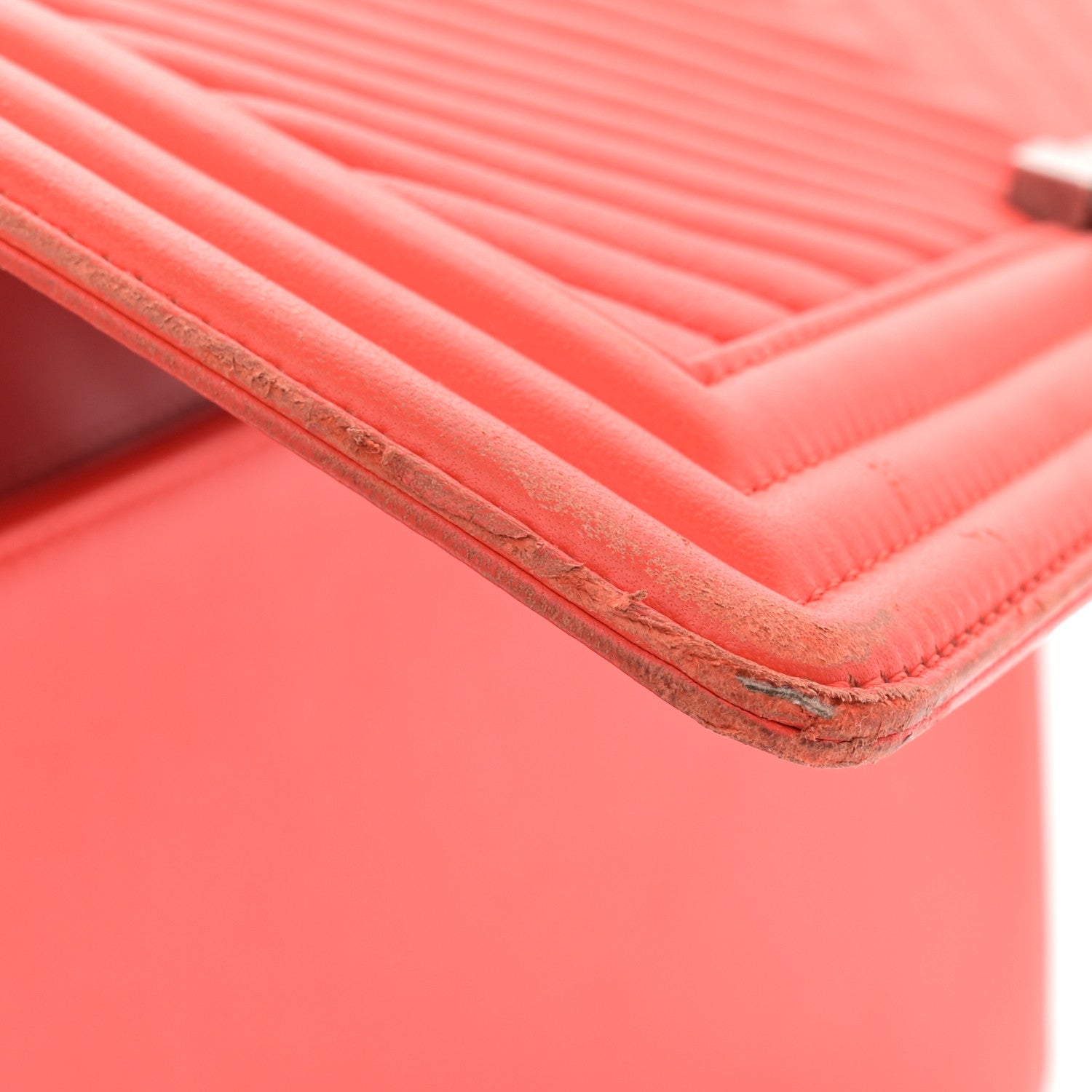 Chanel Calfskin Chevron Quilted New Medium Boy Flap Orange 13 of 21