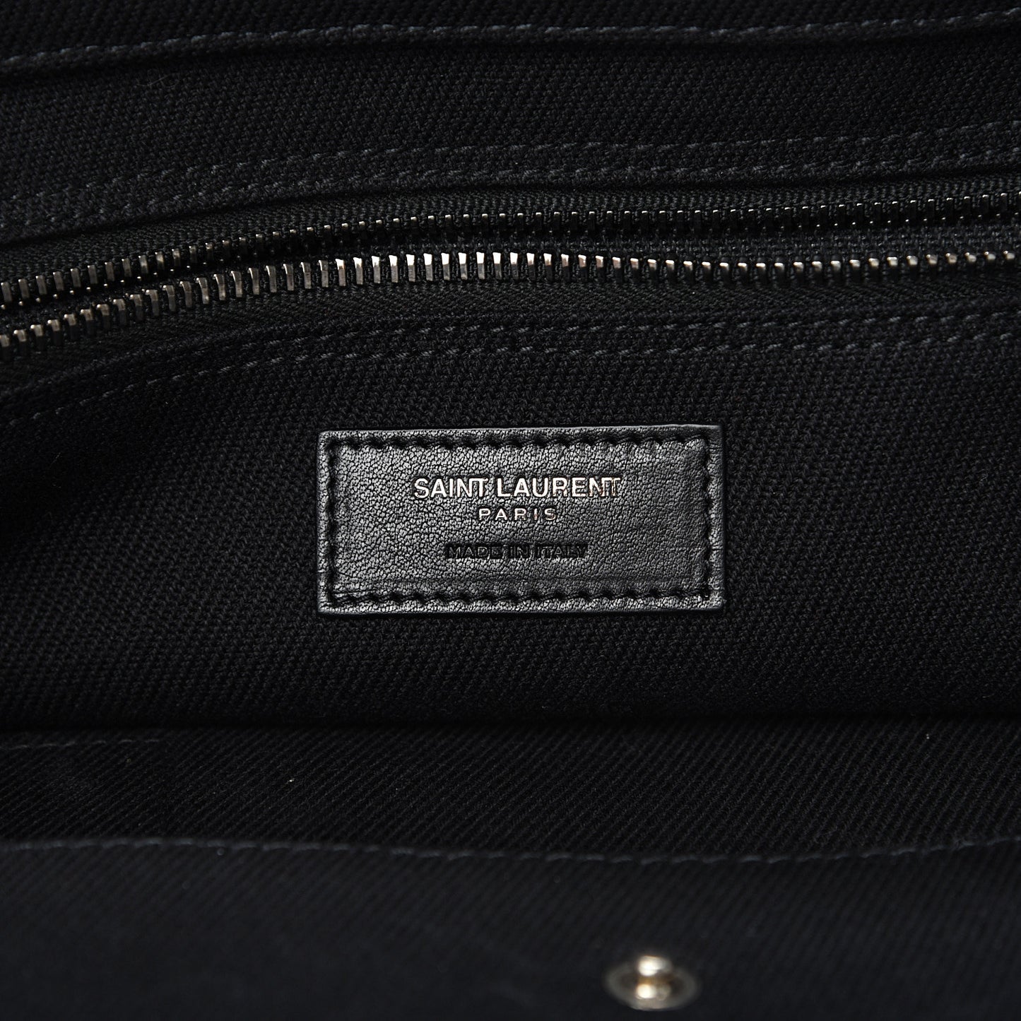 Linen Calfskin Rive Gauche Tote Black