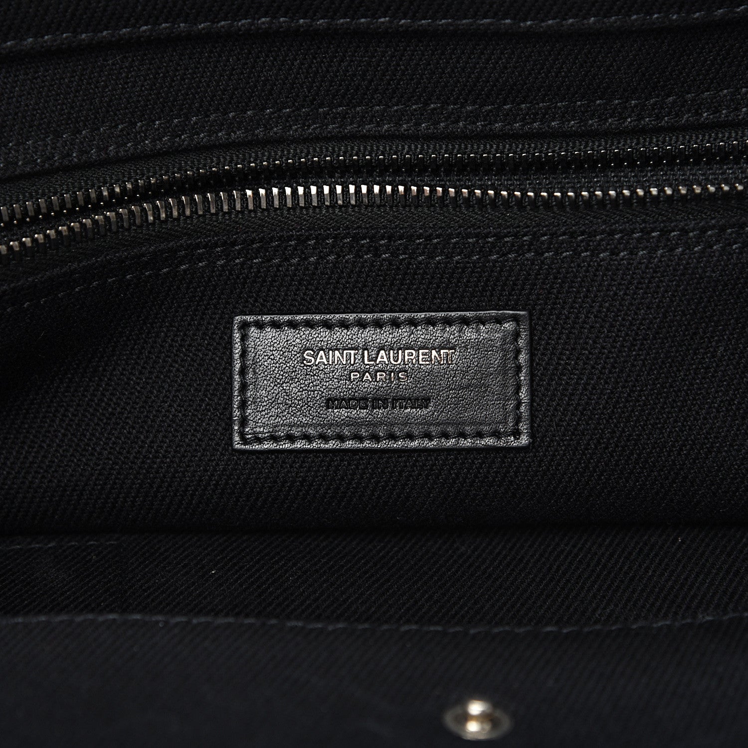 Saint Laurent Linen Calfskin Rive Gauche Tote Black 5 of 11