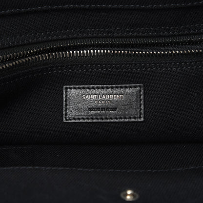 Saint Laurent Linen Calfskin Rive Gauche Tote Black 5 of 11