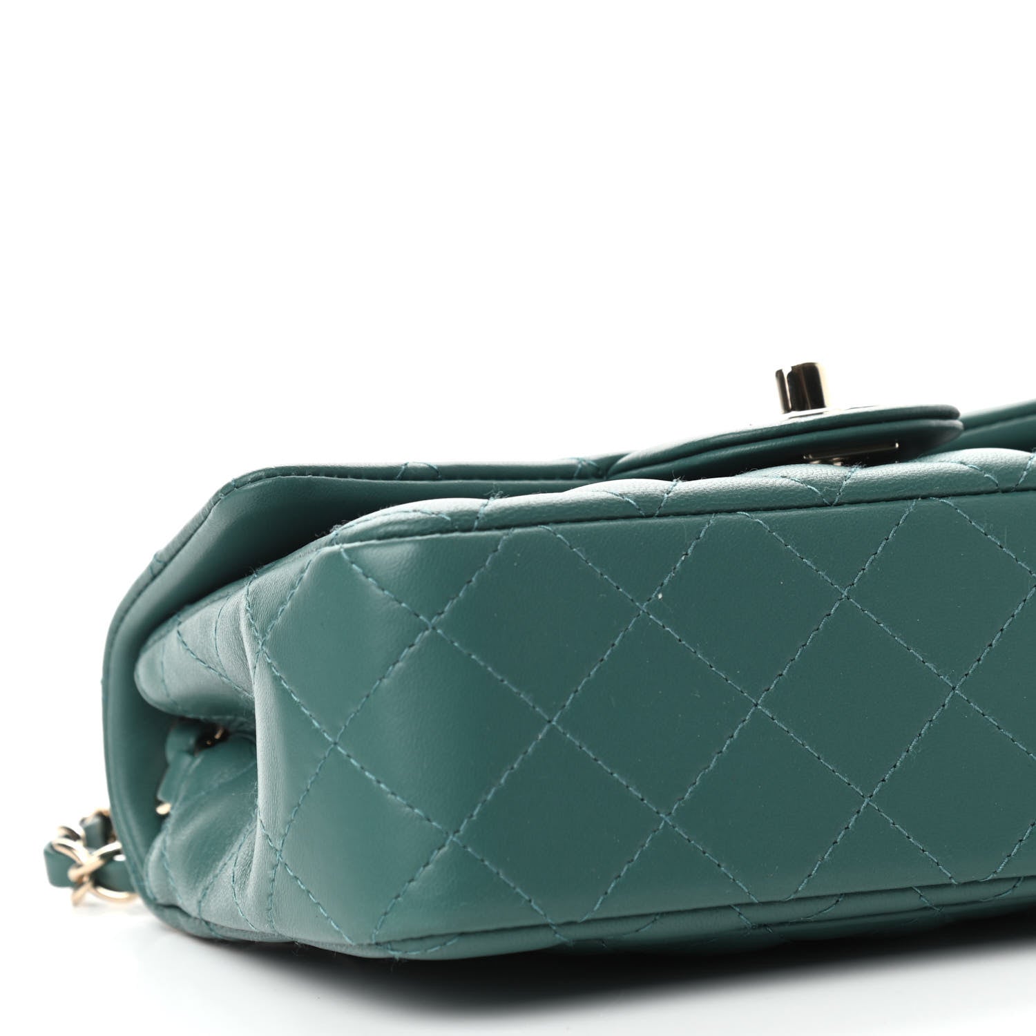 Chanel Lambskin Quilted Mini Rectangular Flap Green 8 of 11
