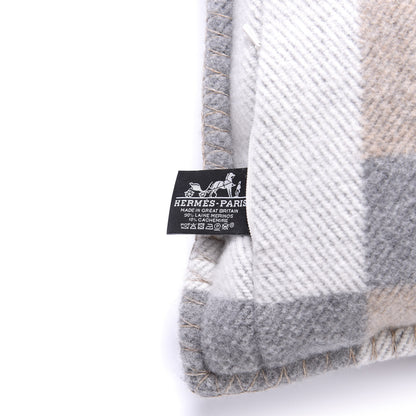 Hermes Wool Cashmere Avalon Bayadere Pillow PM Galet Ecru 3 of 3