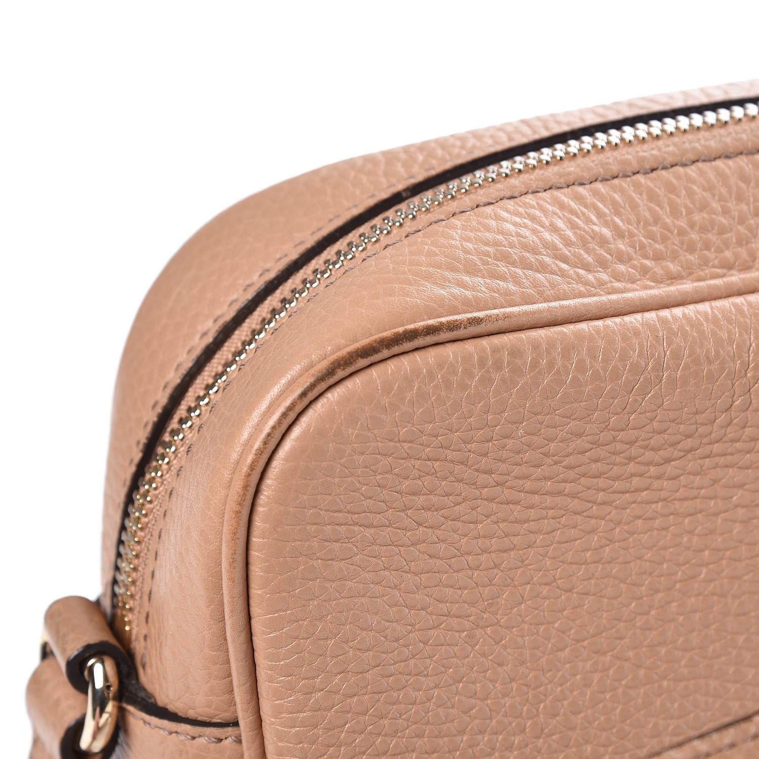 Gucci Pebbled Calfskin Small Soho Disco Bag Camelia 12 of 14