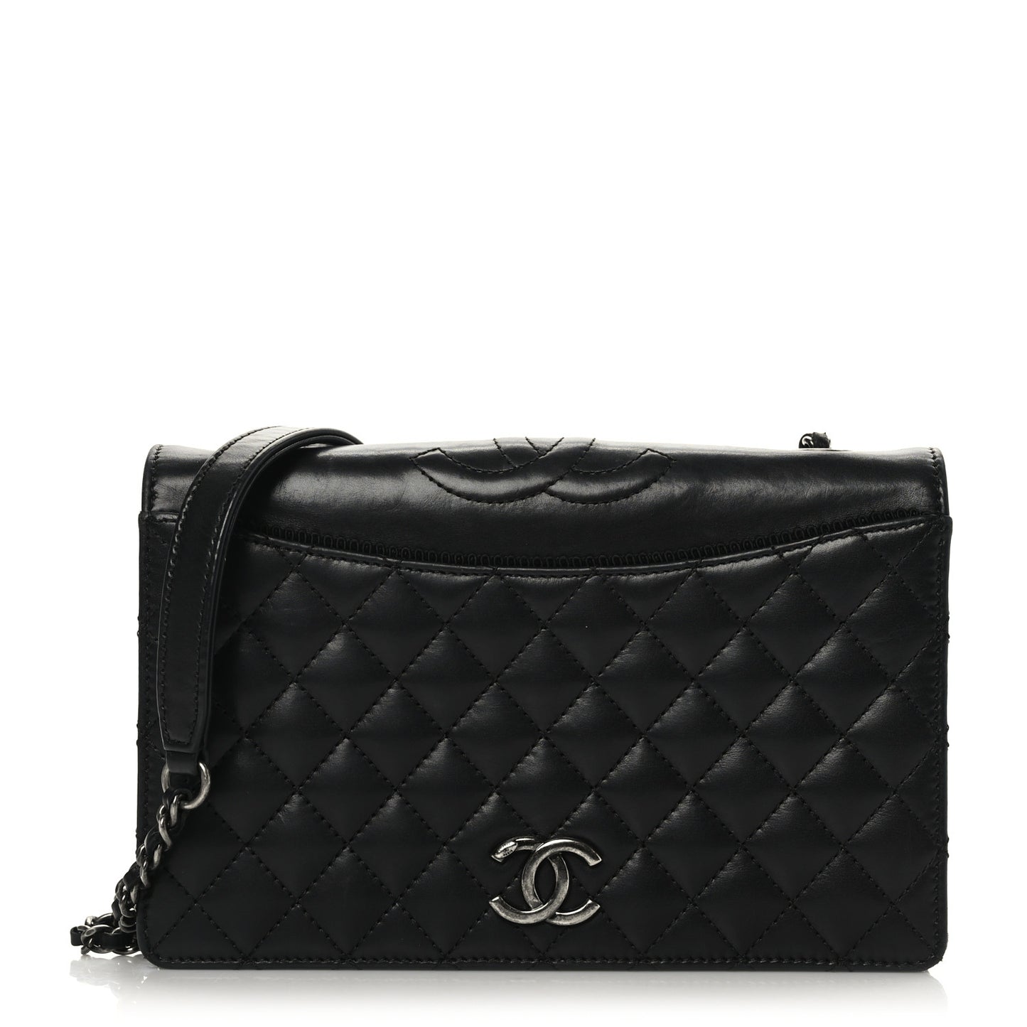 Calfskin Quilted Small Ballerine Flap Black