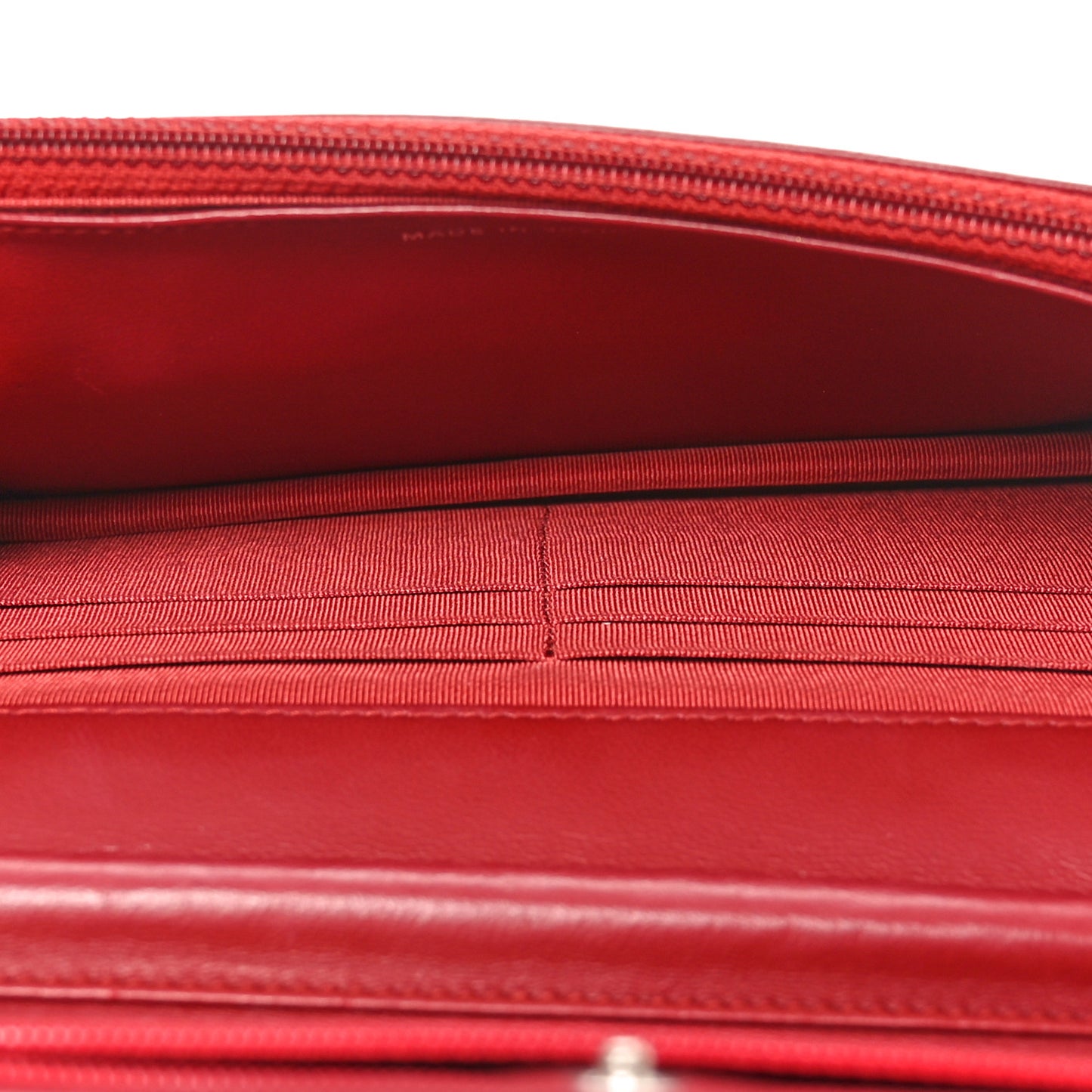 Lambskin Quilted Wallet On Chain WOC Red