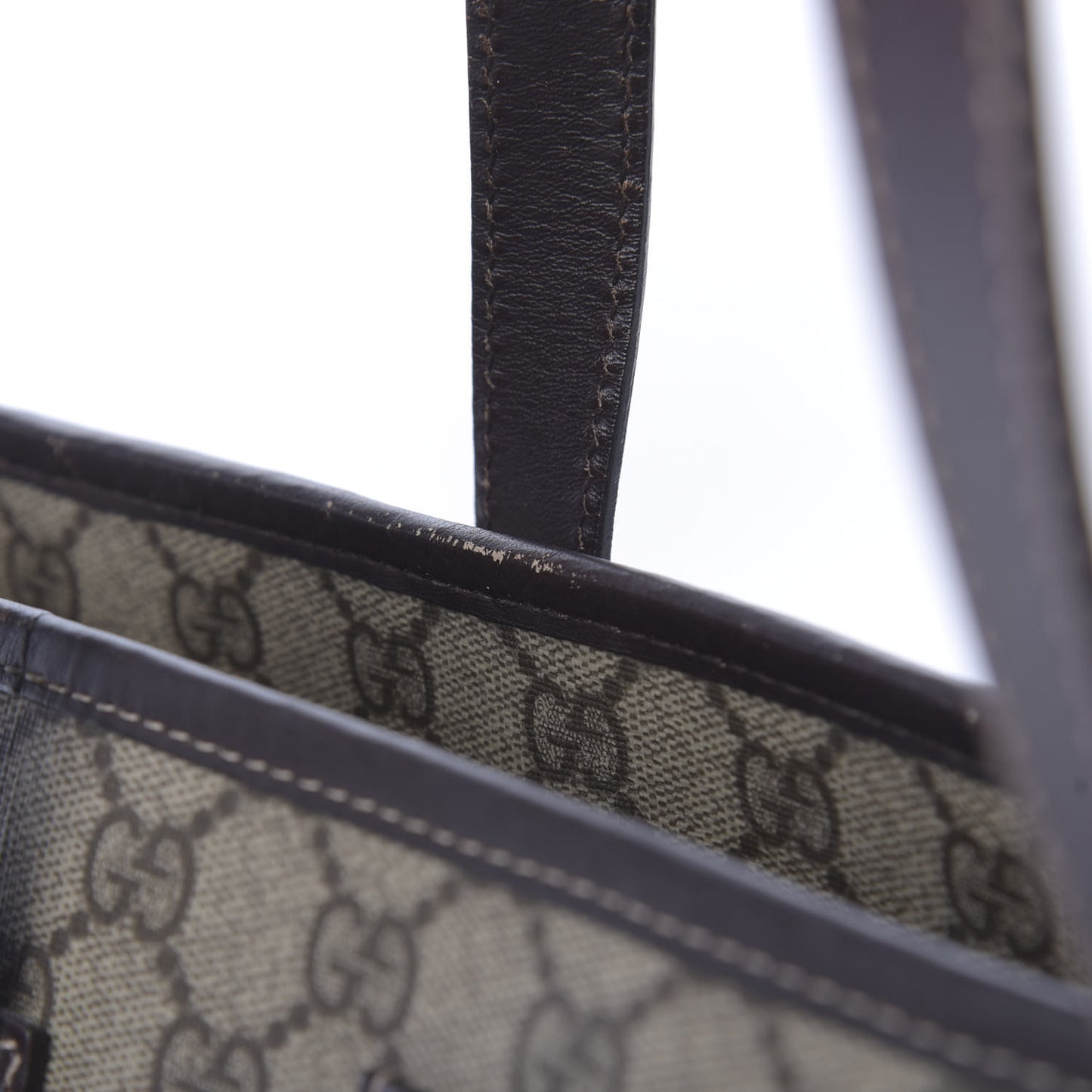 GG Supreme Monogram Large Zippered Shopping Tote Brown