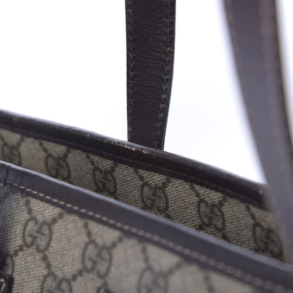 Gucci GG Supreme Monogram Large Zippered Shopping Tote Brown 10 of 11