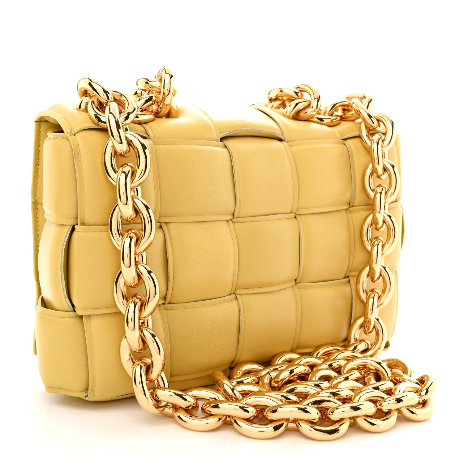 Bottega Veneta Lambskin Maxi Intreccio Padded Chain Cassette Crossbody Bag Corn 3 of 12