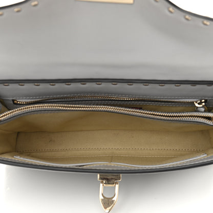 Valentino Garavani Vitello Rockstud Single Handle Flap Bag Pastel Grey 6 of 14