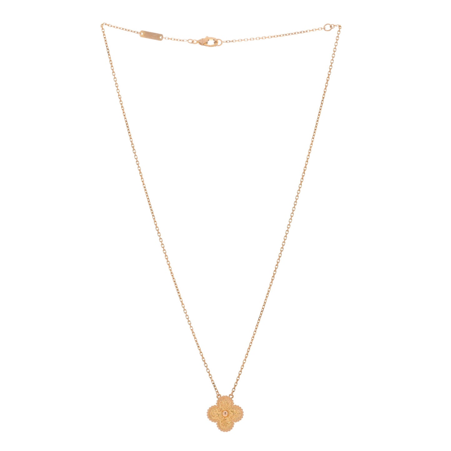 18K Rose Gold Vintage Alhambra Pendant Necklace