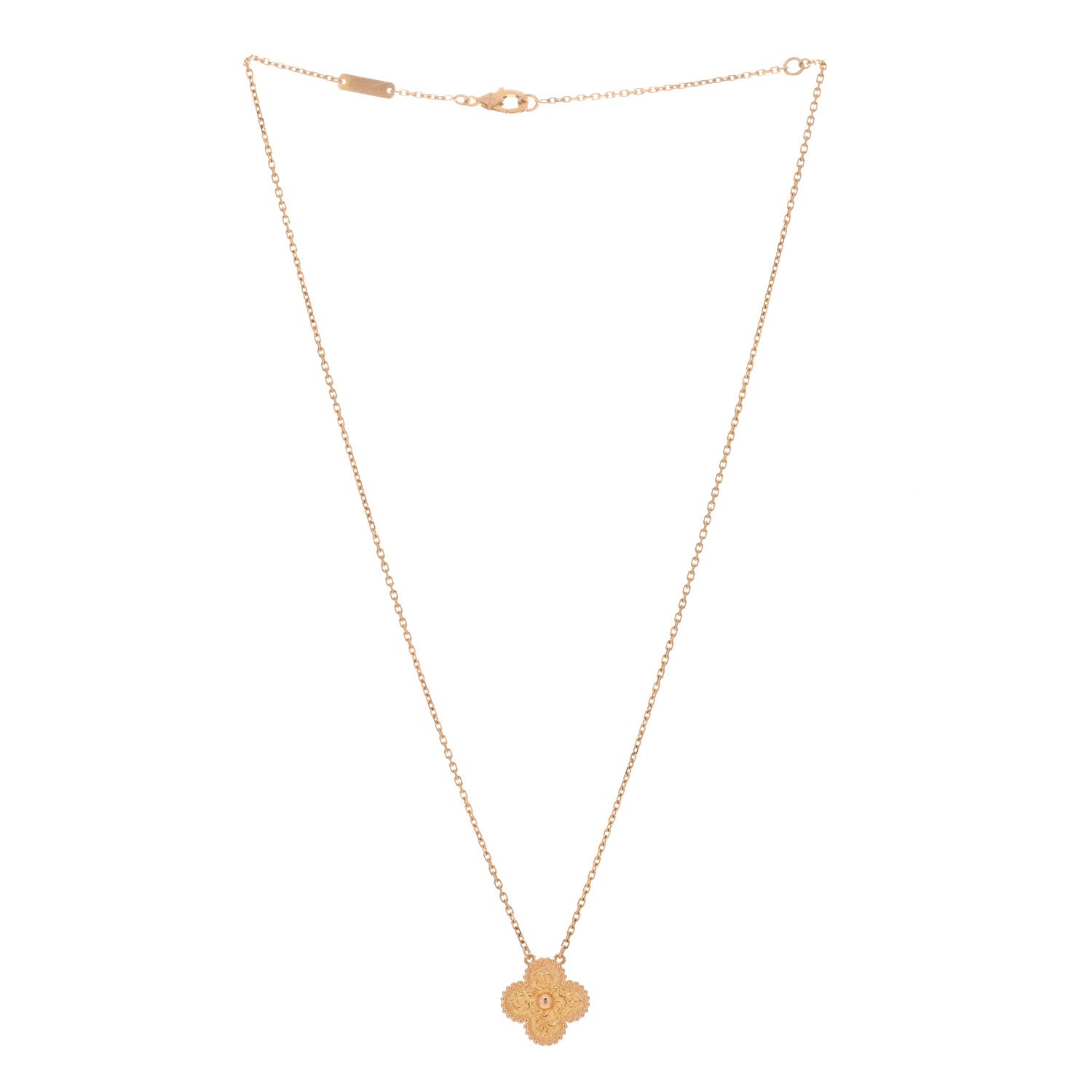 Van Cleef & Arpels 18K Rose Gold Vintage Alhambra Pendant Necklace 2 of 3