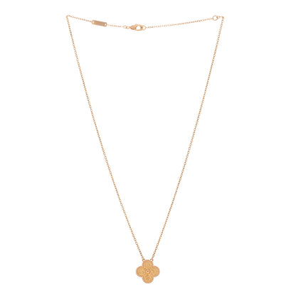 Van Cleef & Arpels 18K Rose Gold Vintage Alhambra Pendant Necklace 2 of 3