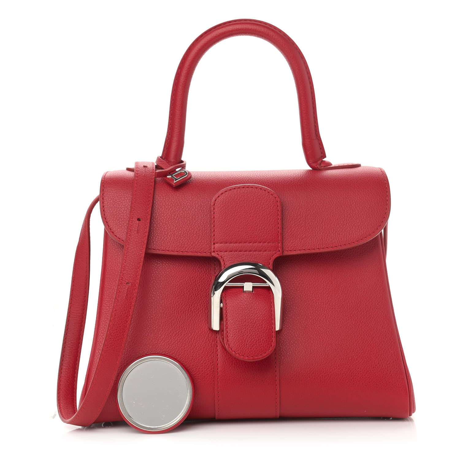 Delvaux Grained Calfskin PM Brillant Satchel Red 1 of 9