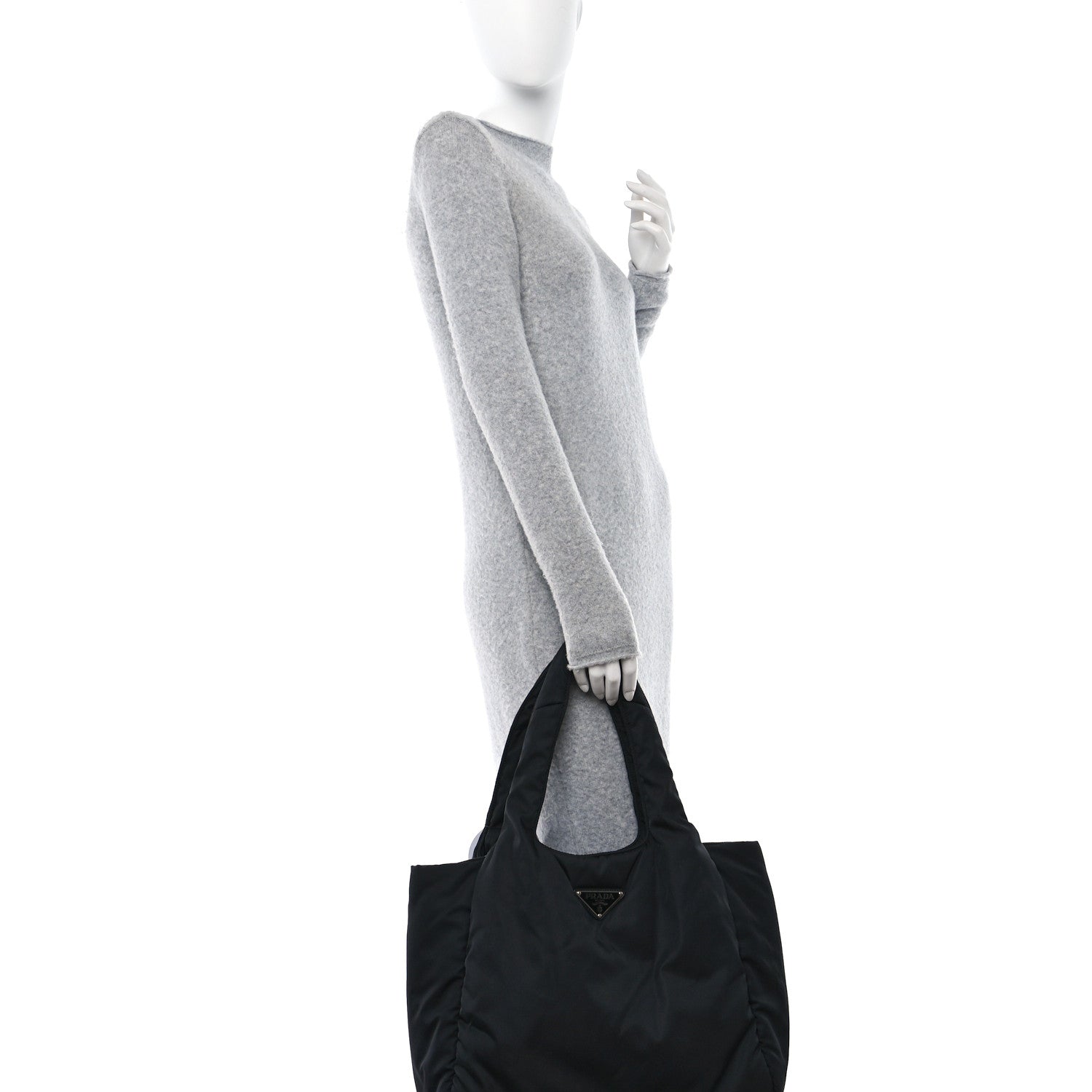 Prada Re-Nylon Soft Padded Large Tote Bag Black 2 of 13