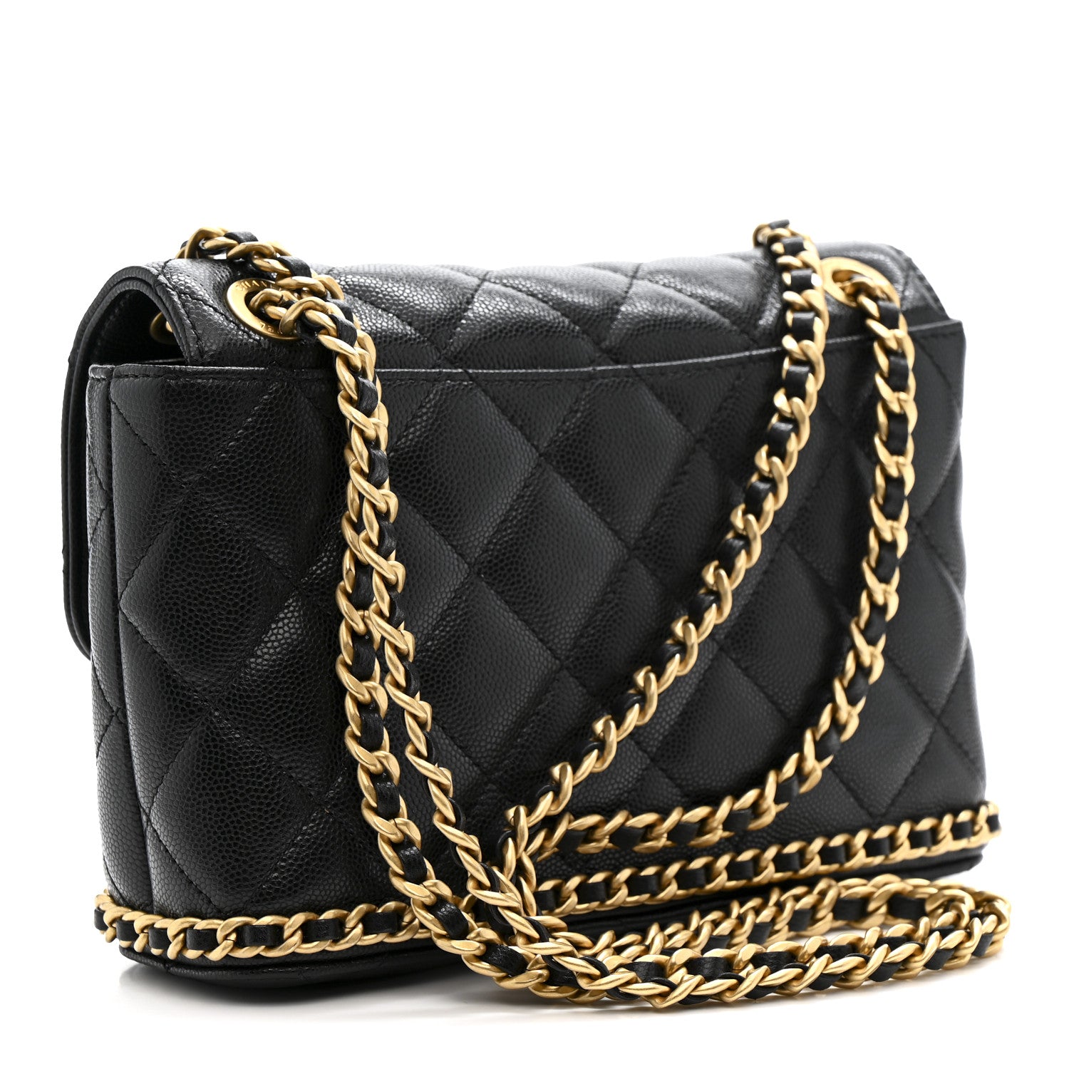 Chanel Caviar Quilted Camellia Chain Around Flap Black 3 of 10