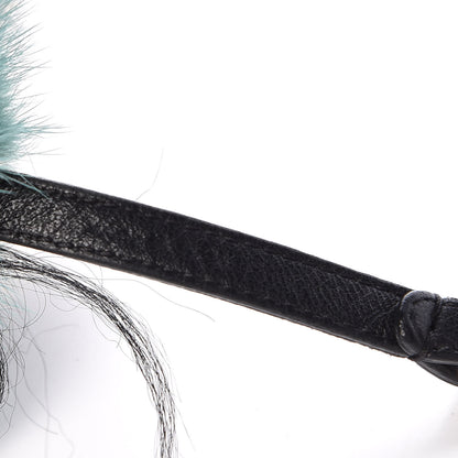 Fendi Mink Goat Fur QuTweet Cucaoo Bag Bug Charm Green White 3 of 4
