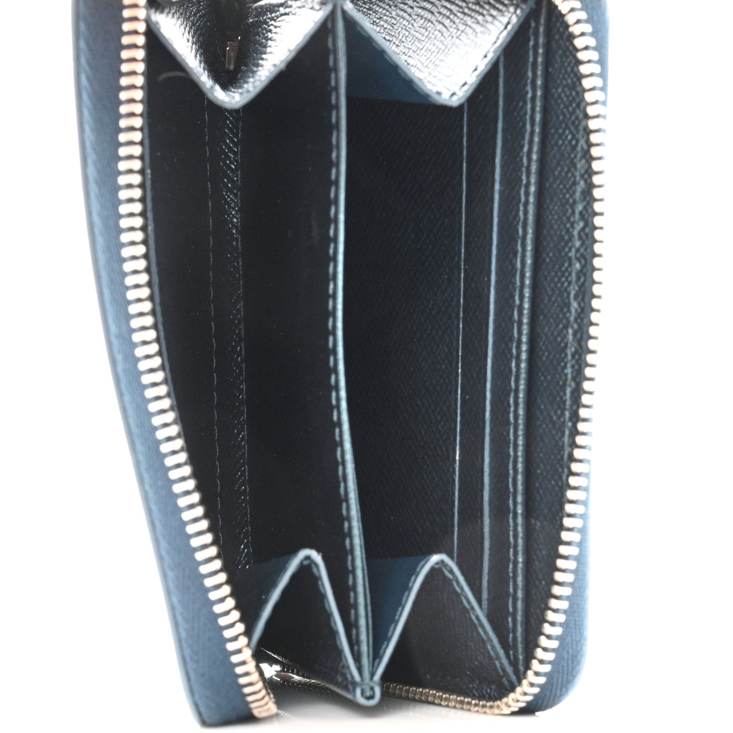 Calfskin Debossed Monogram Zippy Coin Purse Blue