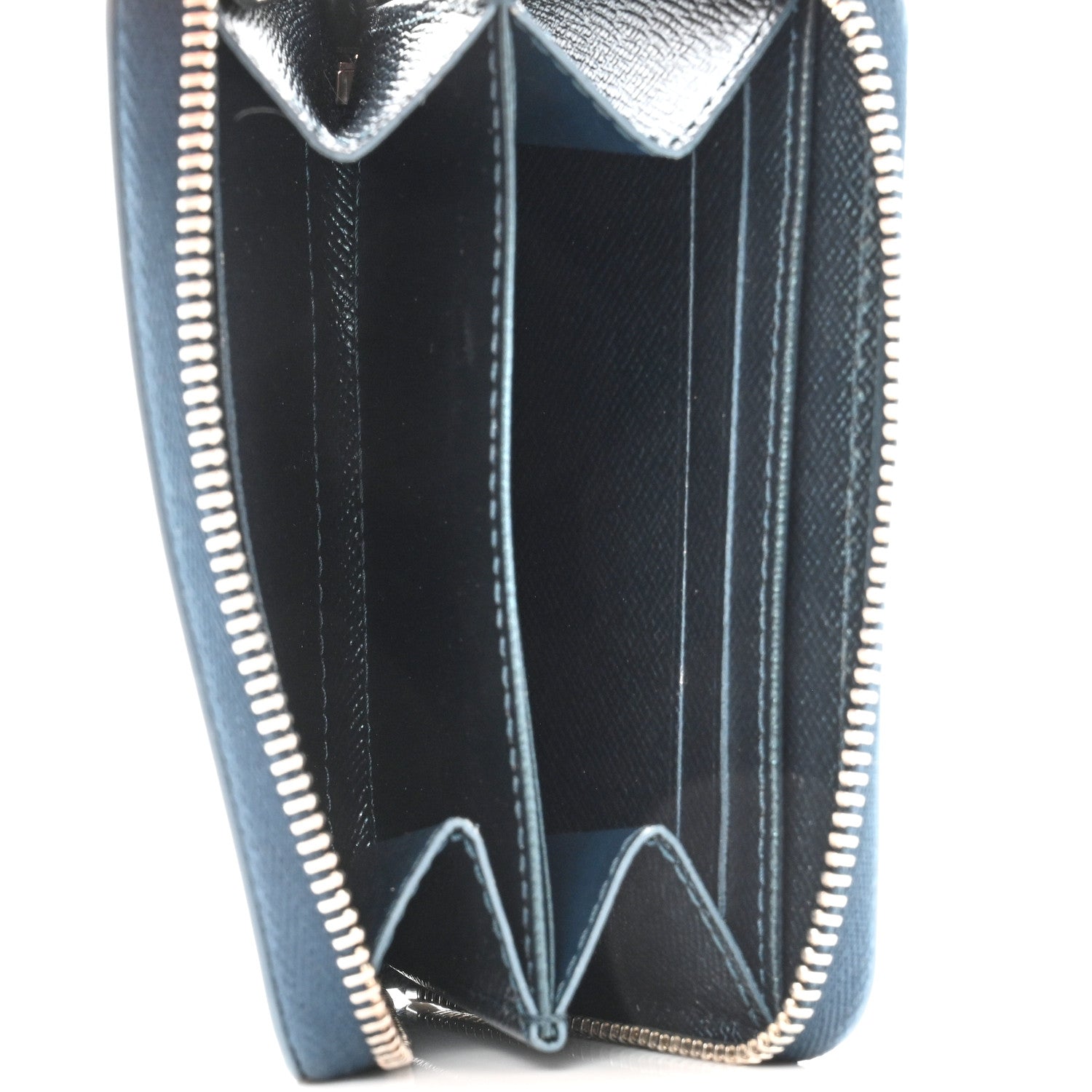 Louis Vuitton Calfskin Debossed Monogram Zippy Coin Purse Blue 5 of 8